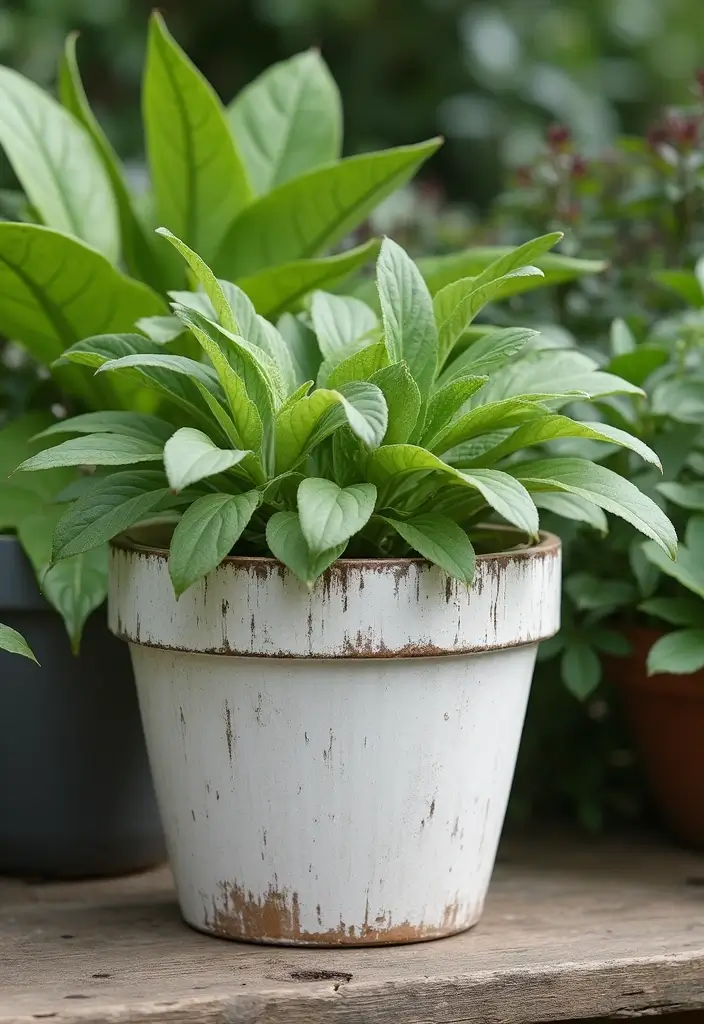 30+ DIY Flower Pot Painting Ideas That Make Gardens Bright and Fun - 30. Classic Whitewash Effect