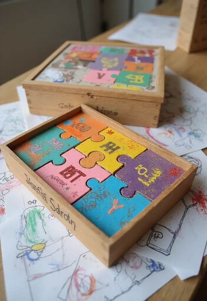 30+ DIY Memory Box Ideas That Keep Treasured Moments Safe - 11. Personalized Puzzle Box
