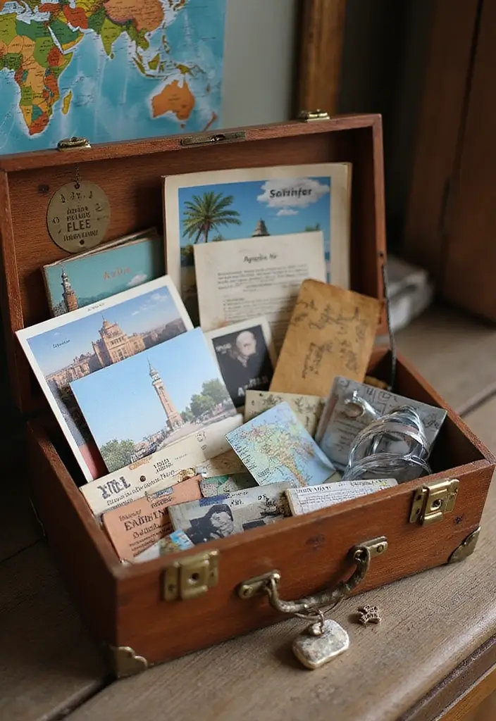 30+ DIY Memory Box Ideas That Keep Treasured Moments Safe - 22. Travel Souvenirs Memory Box