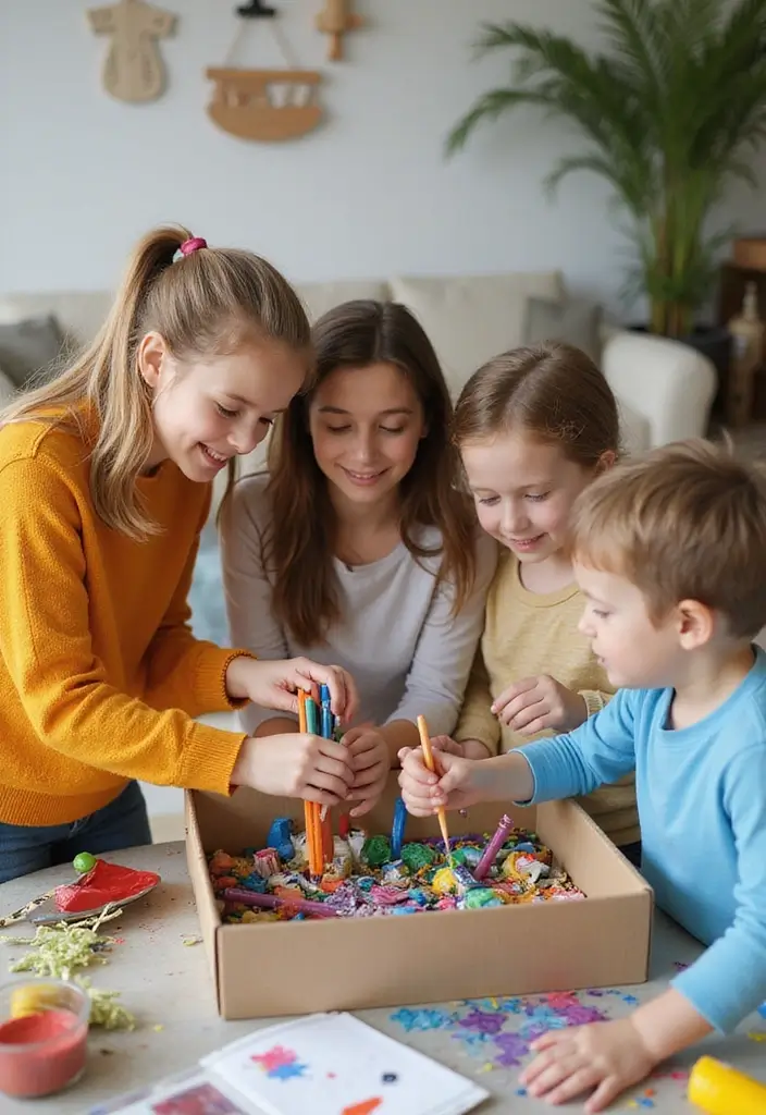 30+ DIY Memory Box Ideas That Keep Treasured Moments Safe - 23. Collaborative Family Art Box