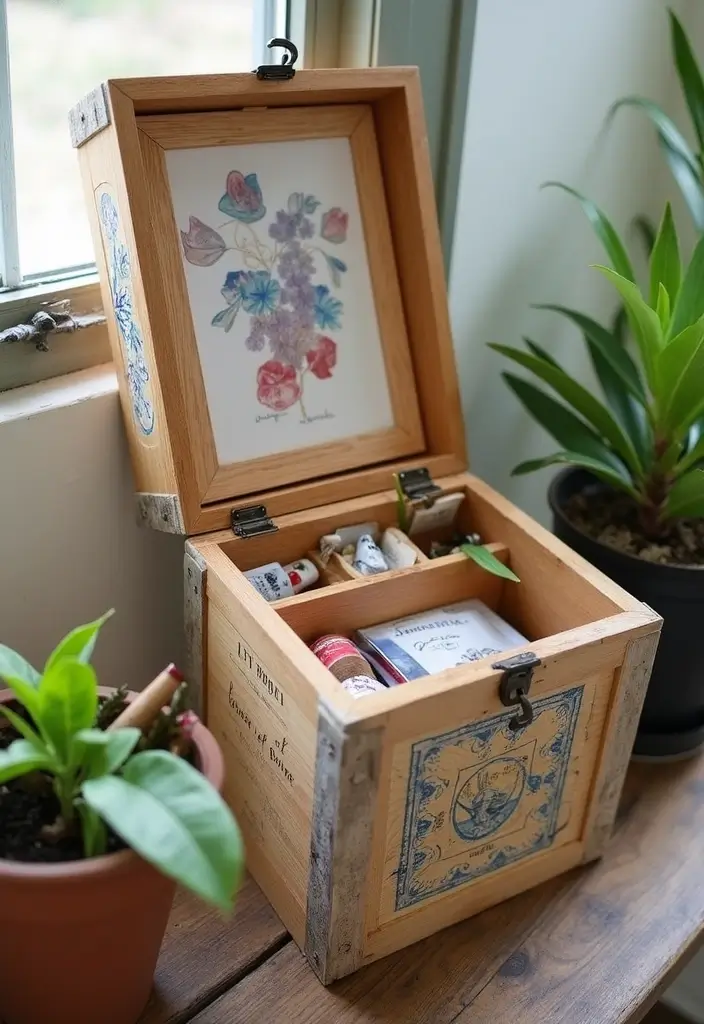 30+ DIY Memory Box Ideas That Keep Treasured Moments Safe - 9. Upcycled Wine Box