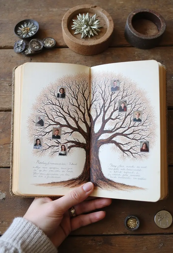 30+ DIY Pregnancy Journal Ideas That Capture Memories Beautifully - 6. Personalized Family Tree Journal