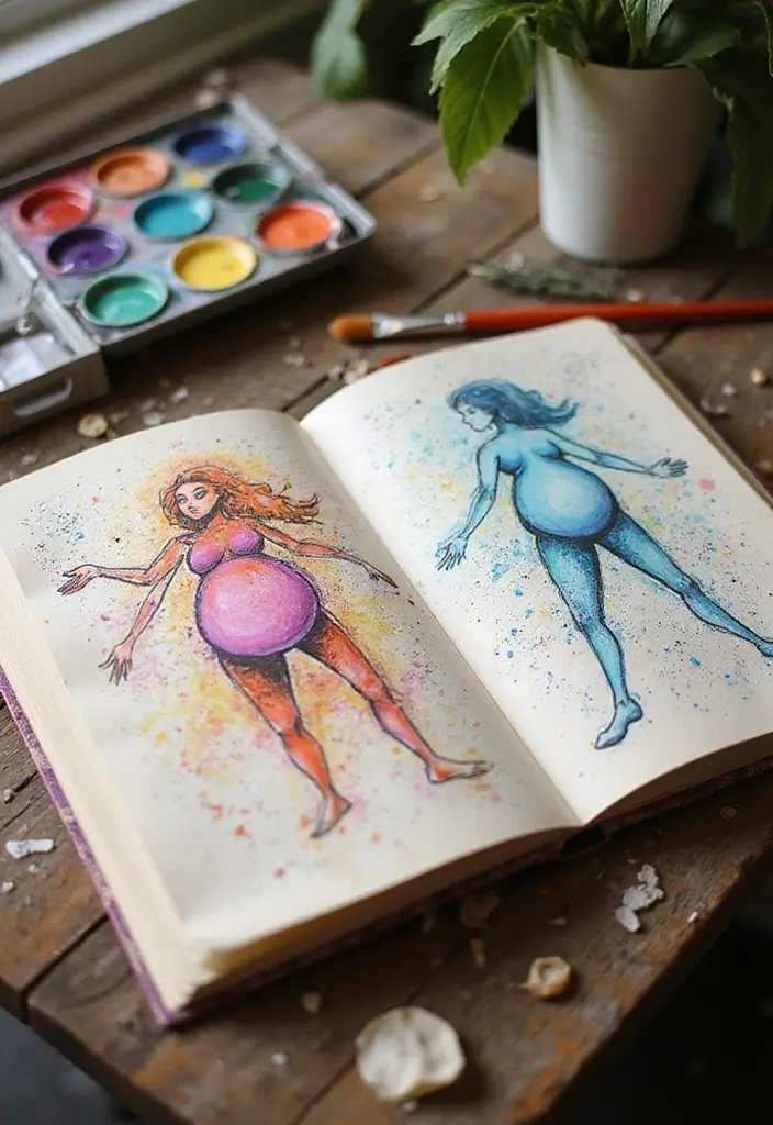 30+ DIY Pregnancy Journal Ideas That Capture Memories Beautifully - 8. DIY Art Journal