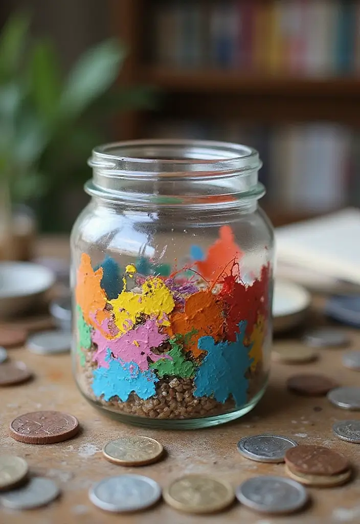 30+ DIY Savings Box Ideas That Encourage Fun and Smart Saving - 1. Upcycled Glass Jar Piggy Bank