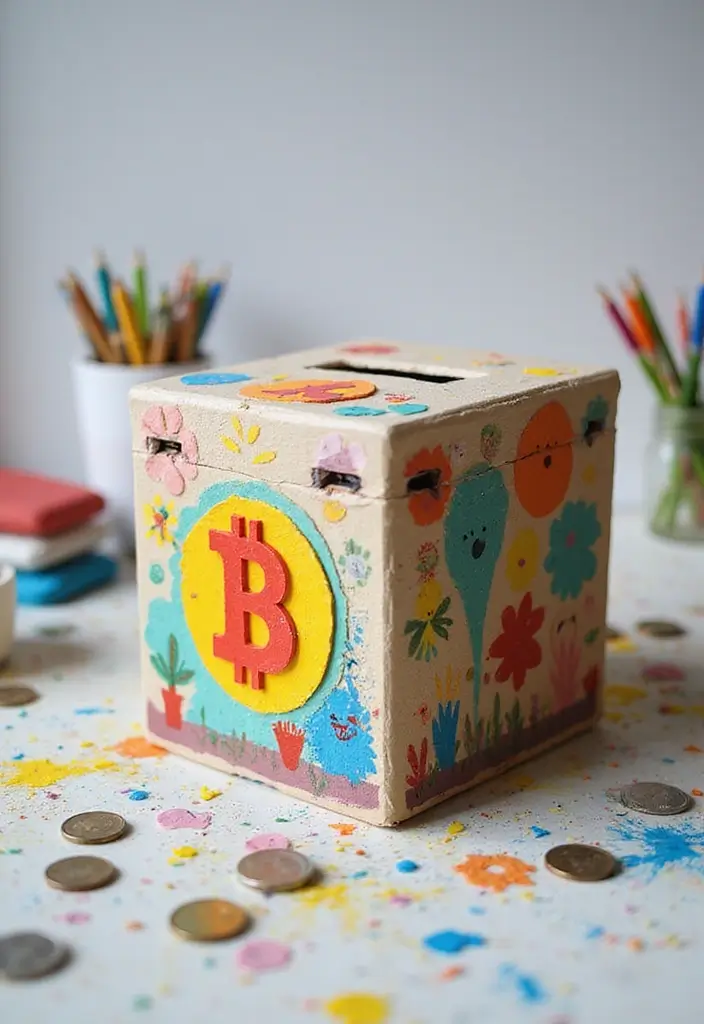 30+ DIY Savings Box Ideas That Encourage Fun and Smart Saving - 12. Colorful Paper-Mache Money Box