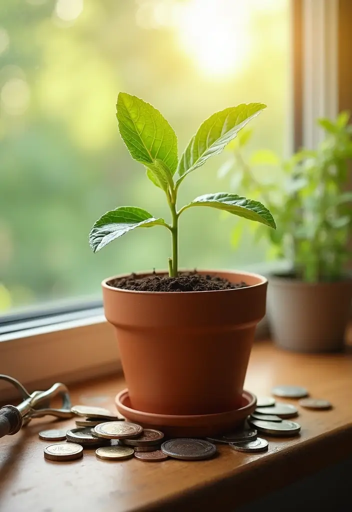 30+ DIY Savings Box Ideas That Encourage Fun and Smart Saving - 16. Potted Plant Savings Box