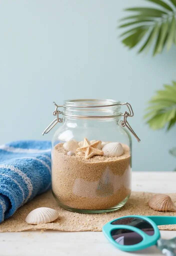 30+ DIY Savings Box Ideas That Encourage Fun and Smart Saving - 17. Beach-Themed Savings Jar