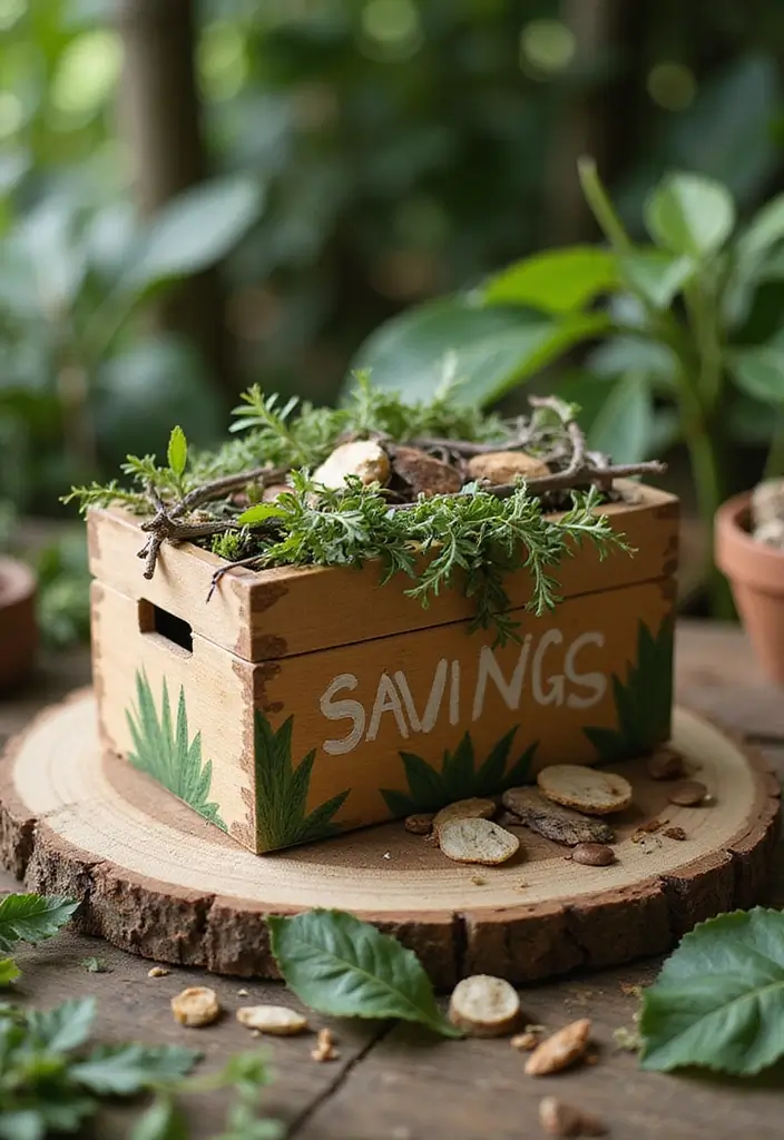 30+ DIY Savings Box Ideas That Encourage Fun and Smart Saving - 19. Nature-Inspired Savings Box