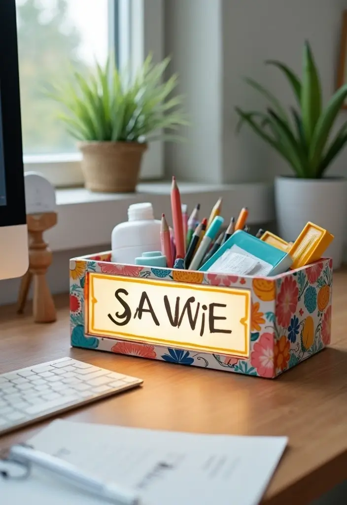 30+ DIY Savings Box Ideas That Encourage Fun and Smart Saving - 22. Personalized Name Plate Savings Box