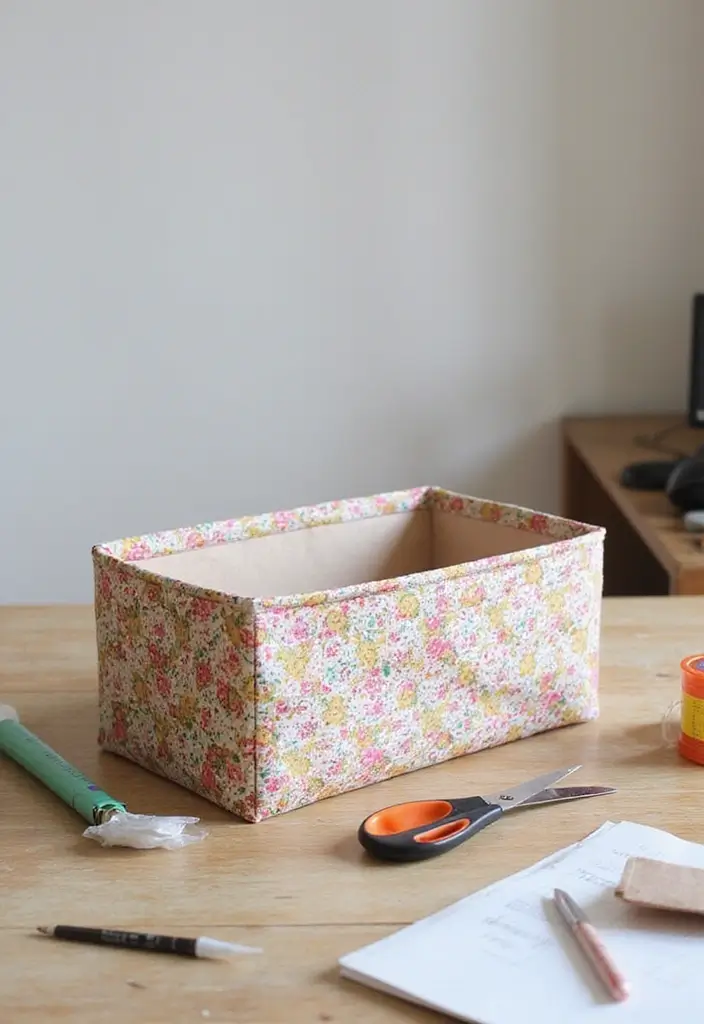 30+ DIY Savings Box Ideas That Encourage Fun and Smart Saving - 3. Fabric-Covered Shoe Box