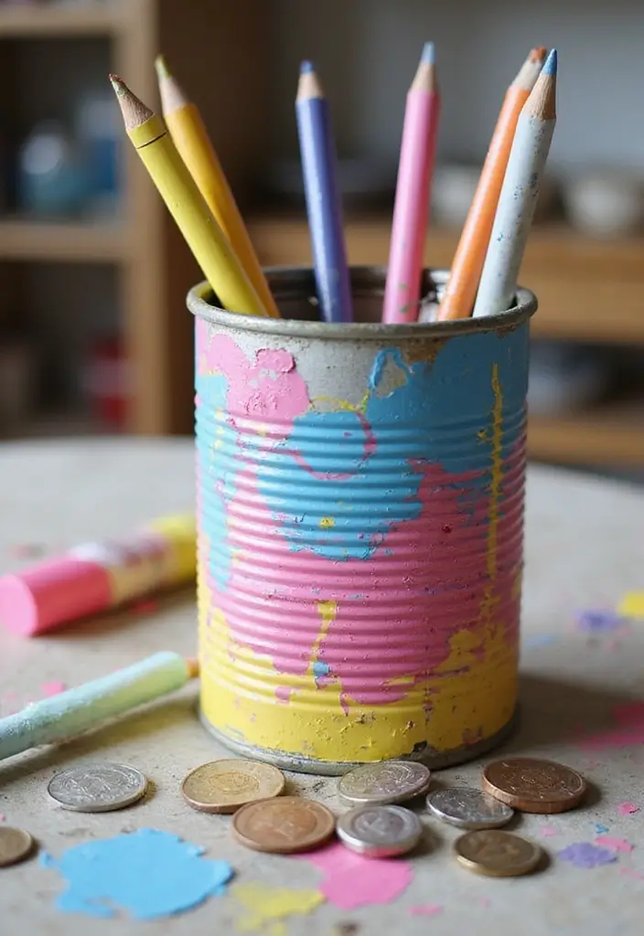 30+ DIY Savings Box Ideas That Encourage Fun and Smart Saving - 4. Eco-Friendly Tin Can Save-Up