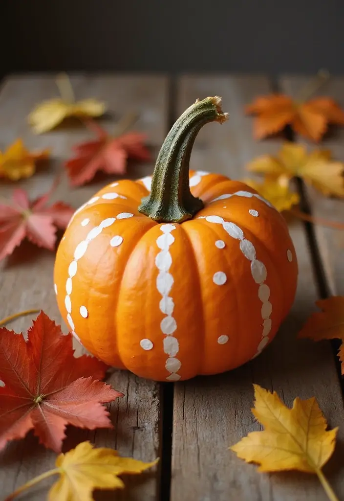 30+ Easy Creative Pumpkin Painting Ideas That Anyone Can Try at Home - 1. Classic Orange with White Accents