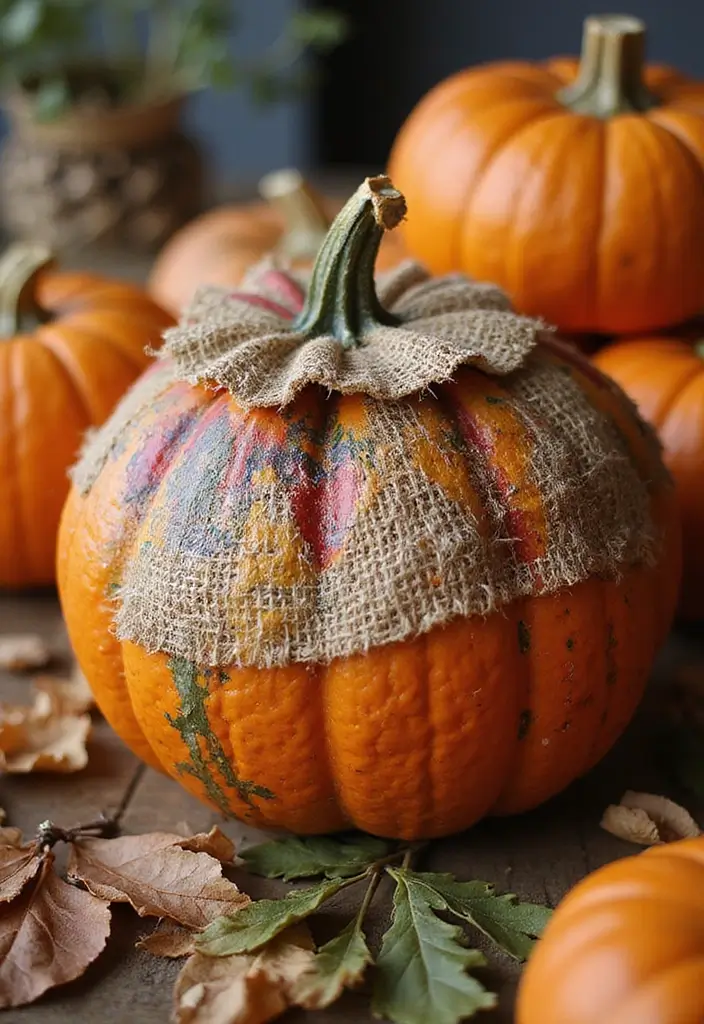 30+ Easy Creative Pumpkin Painting Ideas That Anyone Can Try at Home - 13. Layered Textures