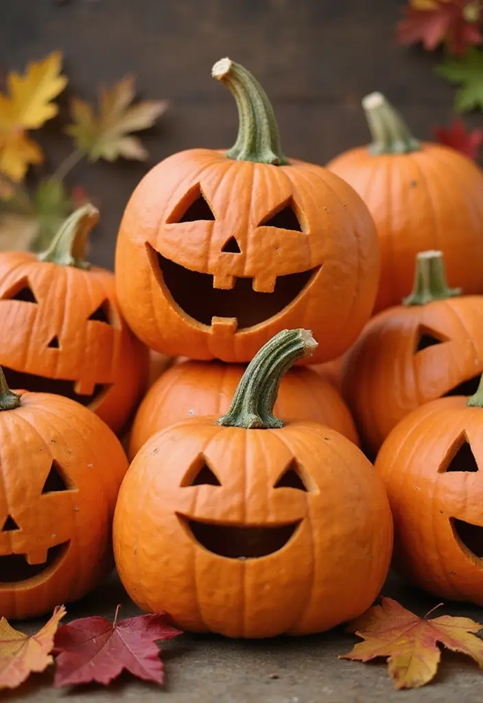 30+ Easy Creative Pumpkin Painting Ideas That Anyone Can Try at Home - 18. Portrait Pumpkins