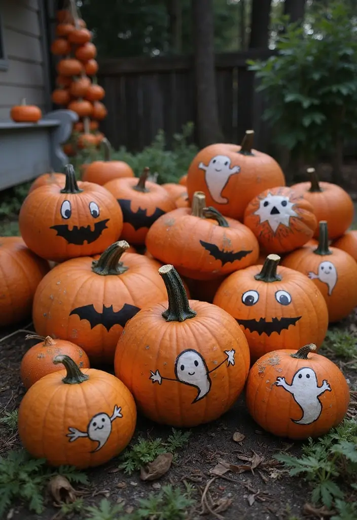 30+ Easy Creative Pumpkin Painting Ideas That Anyone Can Try at Home - 26. Halloween-Themed Designs