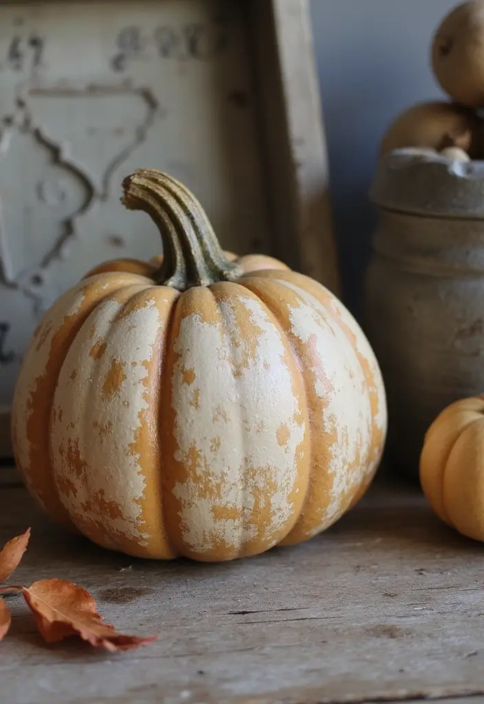 30+ Easy Creative Pumpkin Painting Ideas That Anyone Can Try at Home - 28. Vintage-Inspired Pumpkins