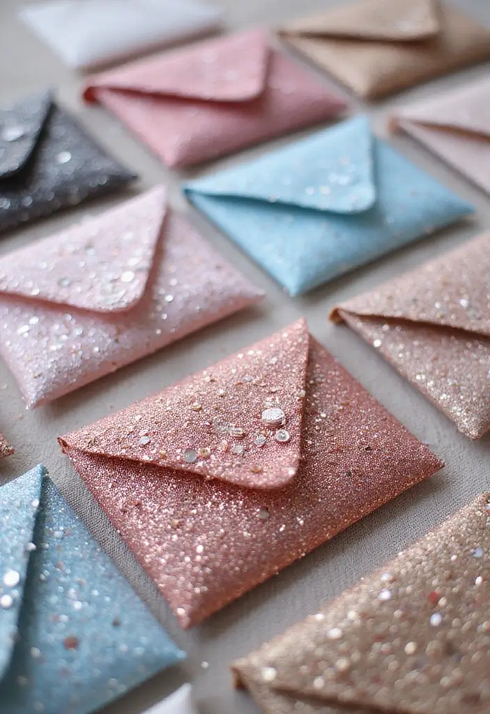 30+ Envelopes Decoration Ideas That Make Mail Fun, Cute, and Creative - 15. Sparkly Embellishments