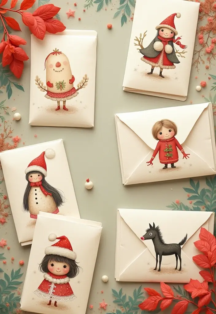 30+ Envelopes Decoration Ideas That Make Mail Fun, Cute, and Creative - 21. Themed Illustrations