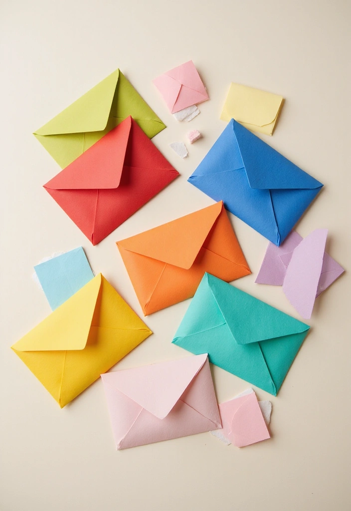 30+ Envelopes Decoration Ideas That Make Mail Fun, Cute, and Creative - 25. Color-Blocked Designs