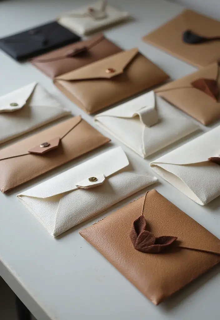 30+ Envelopes Decoration Ideas That Make Mail Fun, Cute, and Creative - 27. Faux Leather Accents