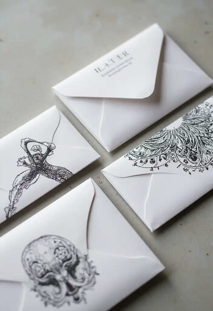 30+ Envelopes Decoration Ideas That Make Mail Fun, Cute, and Creative - 28. Digitally Printed Designs