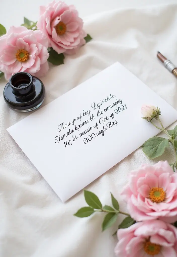 30+ Envelopes Decoration Ideas That Make Mail Fun, Cute, and Creative - 5. Calligraphy Charm