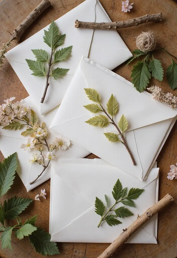 30+ Envelopes Decoration Ideas That Make Mail Fun, Cute, and Creative - 7. Nature-Inspired Designs