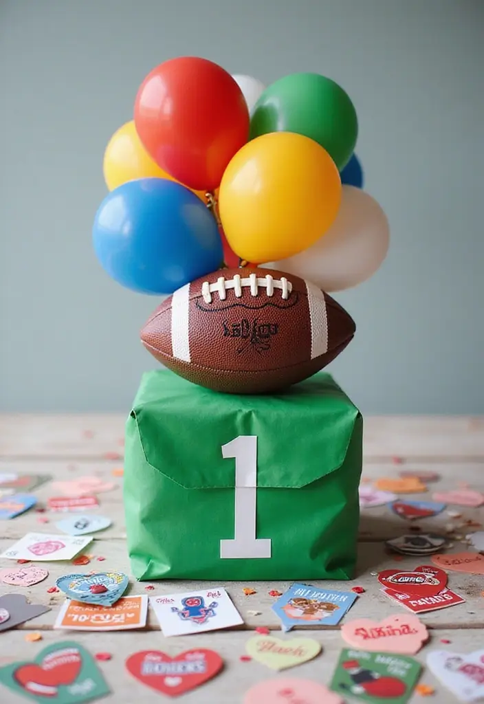 30+ Football Valentine Box Ideas That Are Perfect for Fans - 12. Football Balloon Box