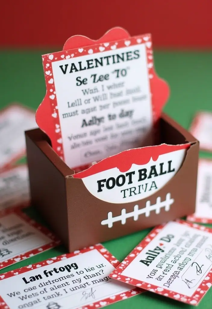30+ Football Valentine Box Ideas That Are Perfect for Fans - 23. Interactive Football Quiz Box