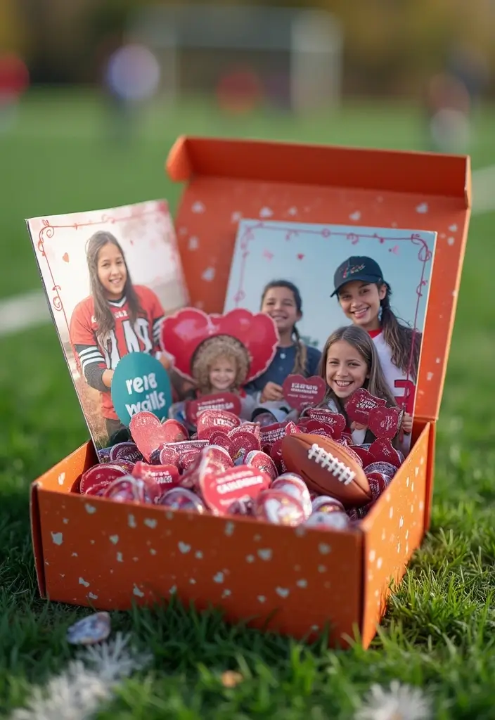 30+ Football Valentine Box Ideas That Are Perfect for Fans - 28. Football Fan Photo Box