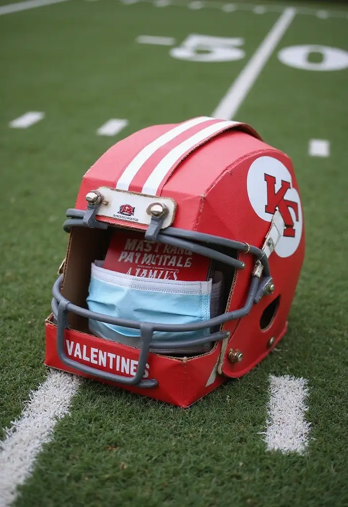 30+ Football Valentine Box Ideas That Are Perfect for Fans - 3. DIY Football Helmet Box