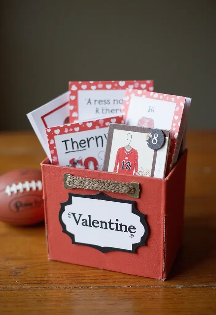 30+ Football Valentine Box Ideas That Are Perfect for Fans - 30. Personalized Football Card Holder