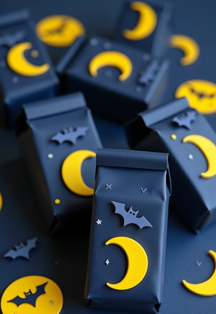 30+ Halloween Juice Box Ideas That Are Spooky Fun for Kids - 10. Bats and Moon Juice Boxes