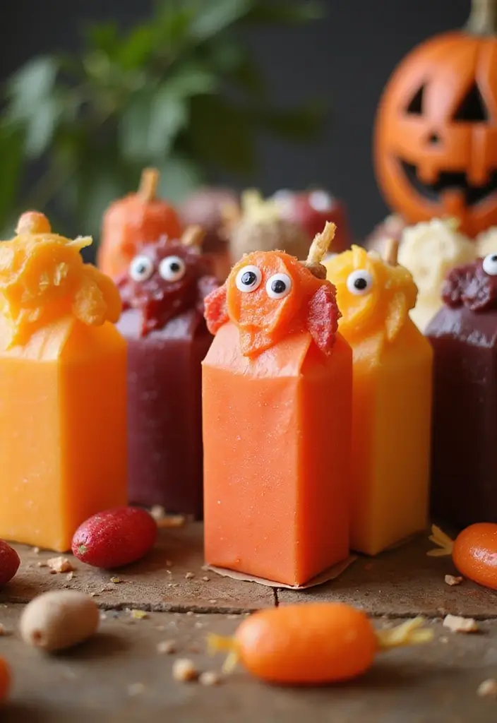30+ Halloween Juice Box Ideas That Are Spooky Fun for Kids - 15. Candy Creatures Juice Boxes