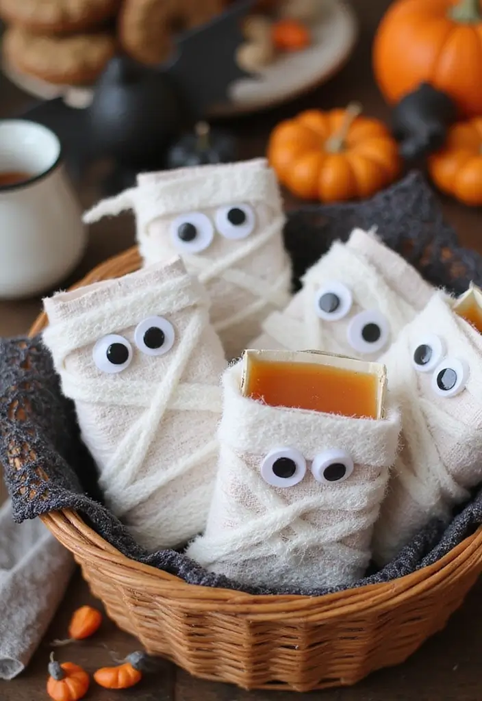 30+ Halloween Juice Box Ideas That Are Spooky Fun for Kids - 2. Mummy Juice Boxes