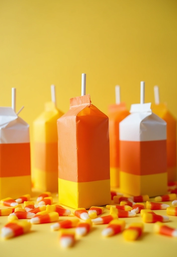 30+ Halloween Juice Box Ideas That Are Spooky Fun for Kids - 8. Candy Corn Juice Boxes