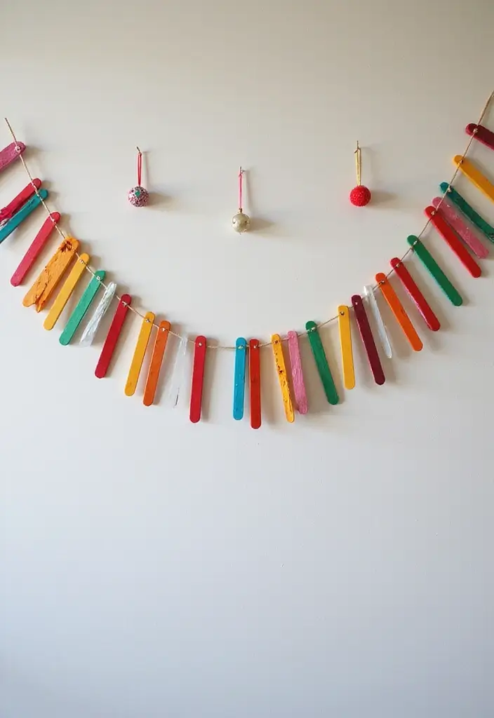 30+ Ice Sticks Craft Ideas That Turn Popsicles Into Creative Art - 18. Popsicle Stick Garlands