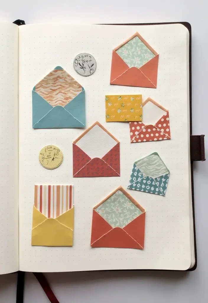 30+ Journal Decoration Ideas That Personalize Your Notebooks Beautifully - 10. DIY Envelopes