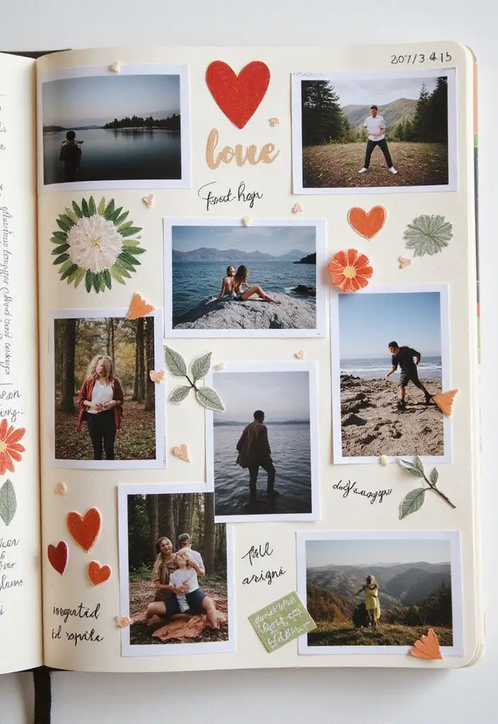 30+ Journal Decoration Ideas That Personalize Your Notebooks Beautifully - 14. Photo Integration