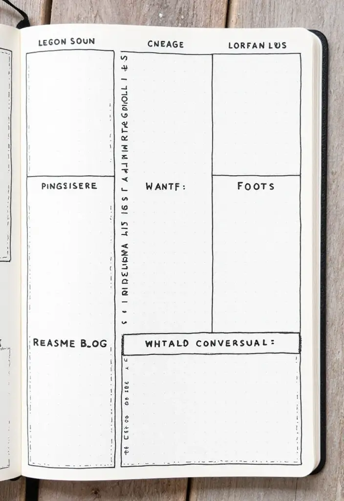 30+ Journal Decoration Ideas That Personalize Your Notebooks Beautifully - 15. Custom Page Layouts