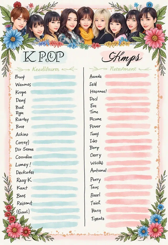 30+ Kpop Journal Ideas That Are Fun, Creative, and Trendy - 12. Group Comparisons