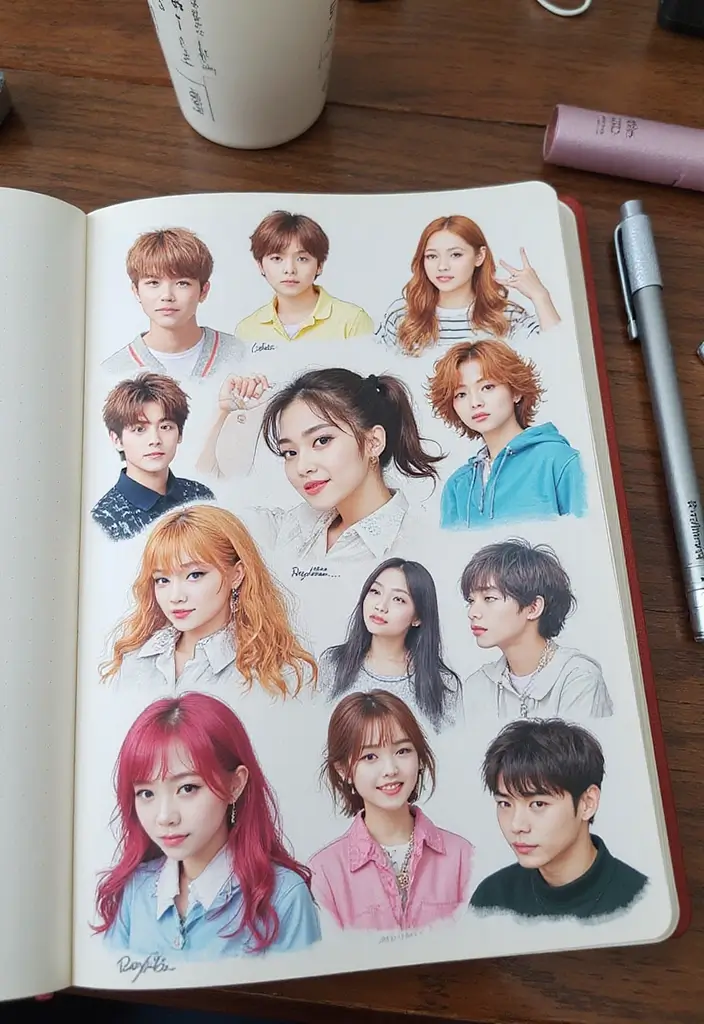 30+ Kpop Journal Ideas That Are Fun, Creative, and Trendy - 6. Kpop Fan Art Journaling