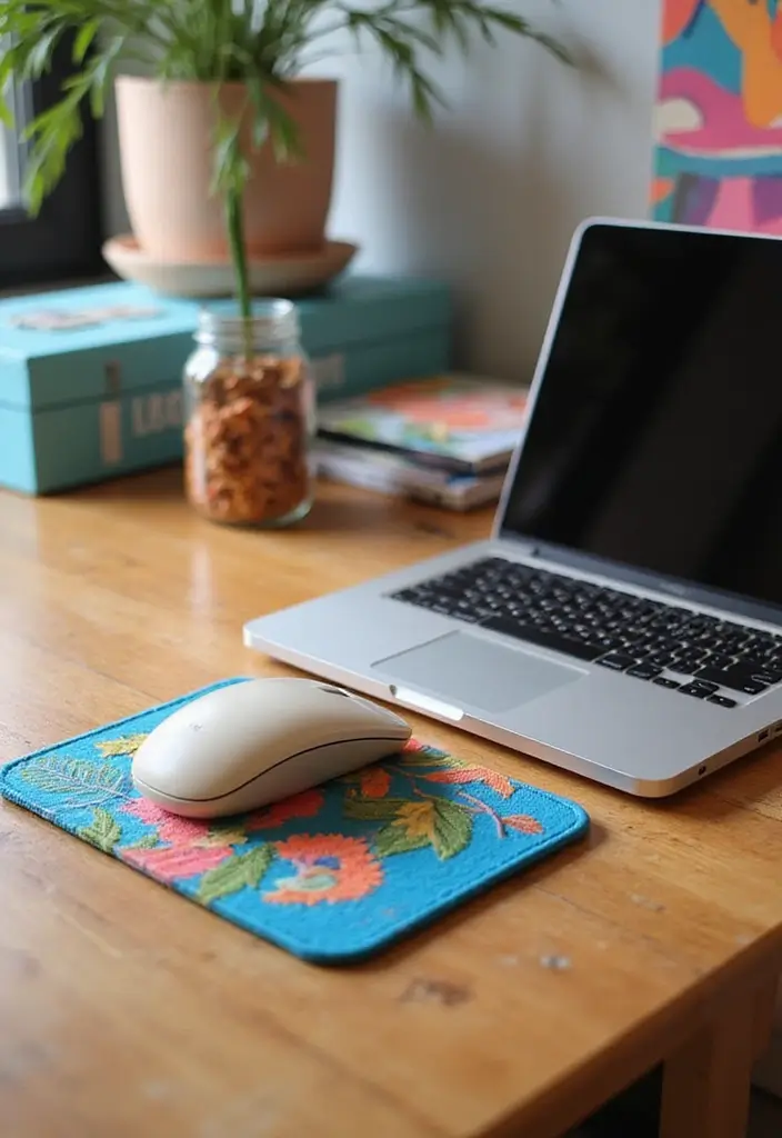 30+ Laptop Decoration Ideas That Make Tech Stylish, Fun, and Personalized - 12. Vibrant Mouse Pads