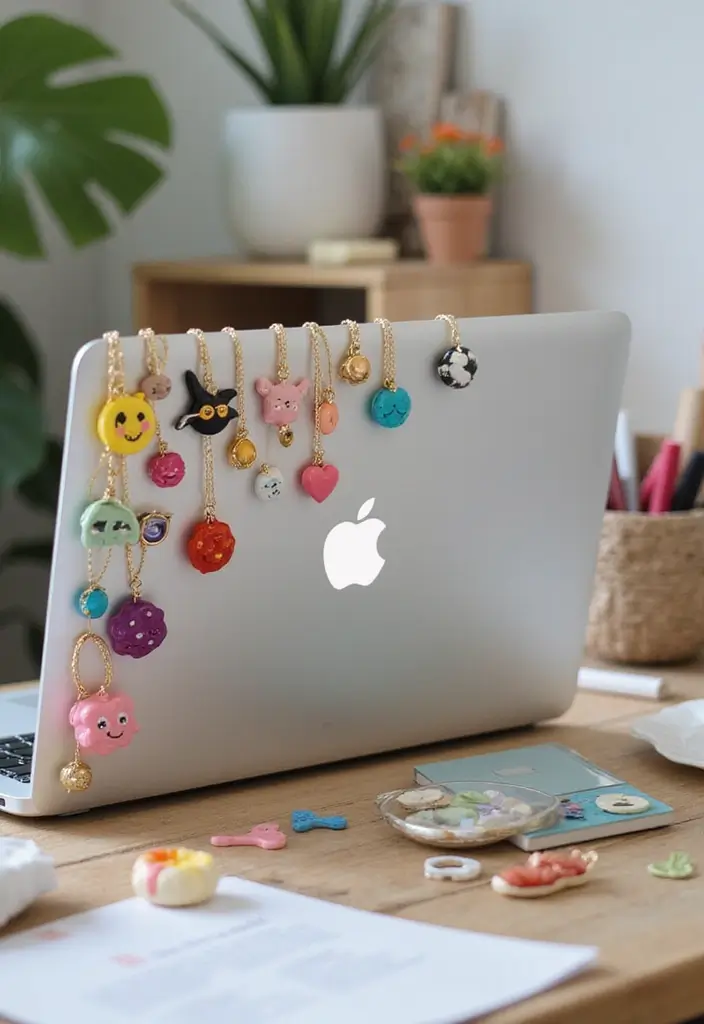 30+ Laptop Decoration Ideas That Make Tech Stylish, Fun, and Personalized - 14. Quirky Laptop Charms