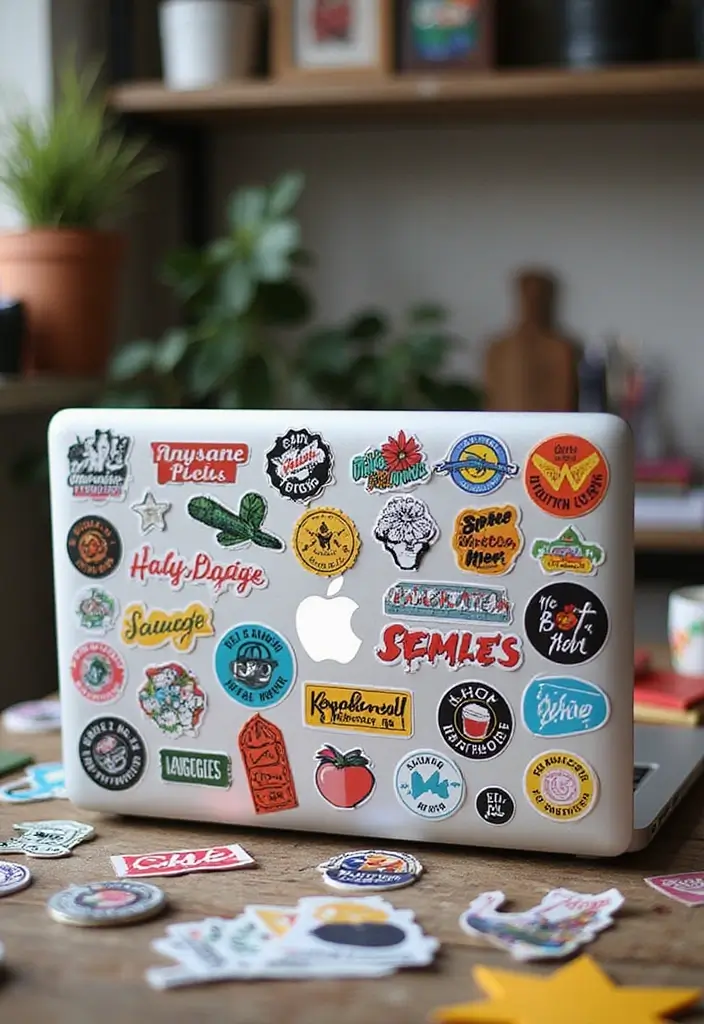 30+ Laptop Decoration Ideas That Make Tech Stylish, Fun, and Personalized - 17. Stylish Laptop Stickers