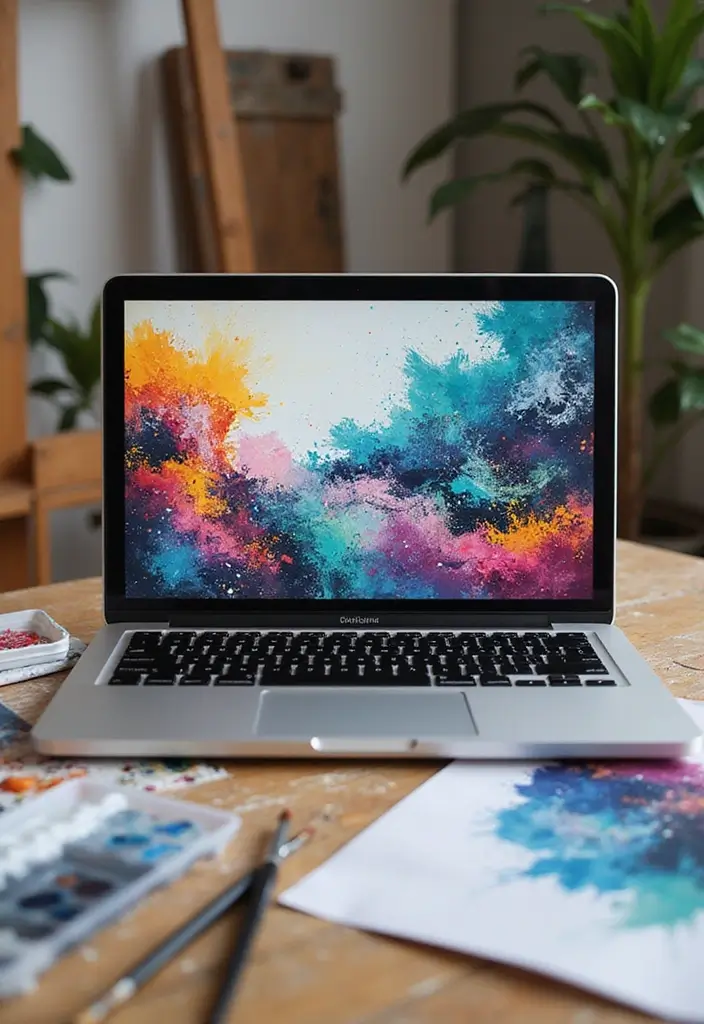 30+ Laptop Decoration Ideas That Make Tech Stylish, Fun, and Personalized - 3. Hand-Painted Touches