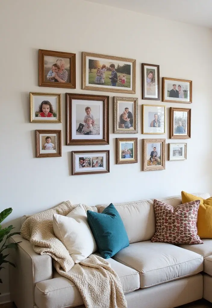 30+ Memories Journal Ideas That Preserve Your Favorite Moments Beautifully - 2. Photo wall collage