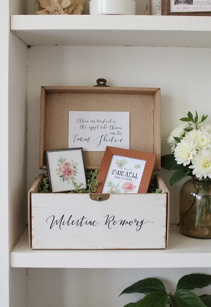 30+ Memories Journal Ideas That Preserve Your Favorite Moments Beautifully - 20. Milestone memory boxes