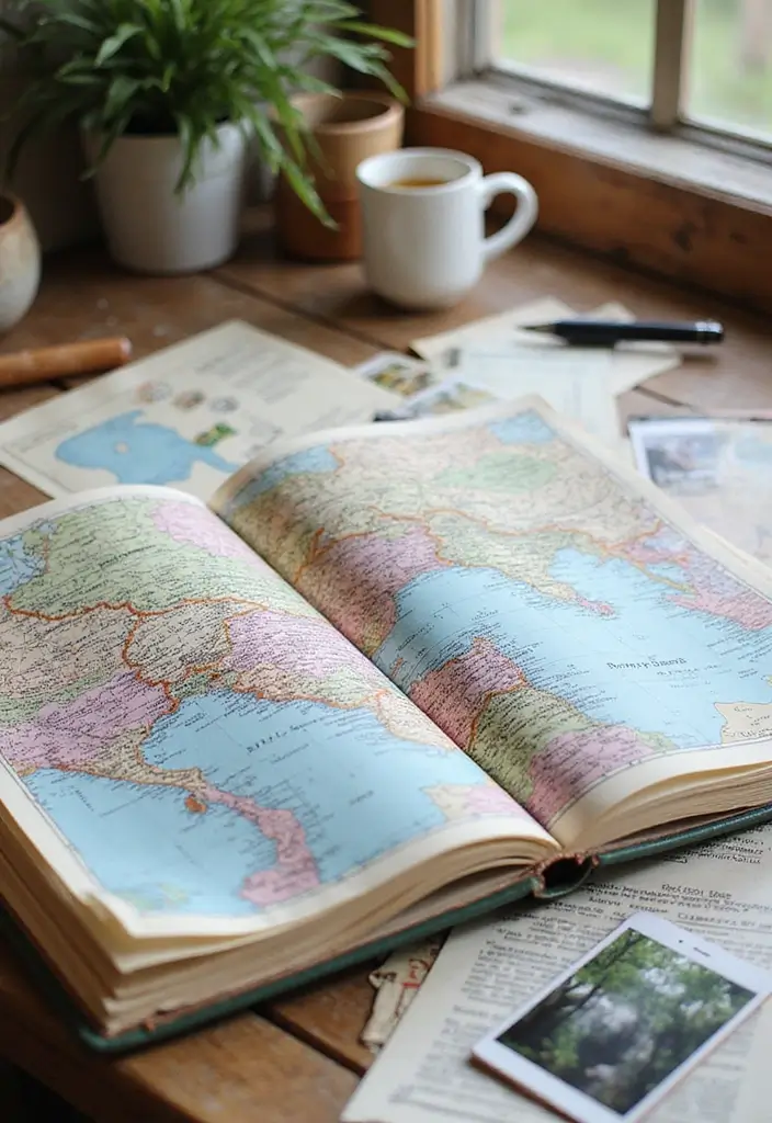 30+ Memories Journal Ideas That Preserve Your Favorite Moments Beautifully - 4. A travel journal with maps