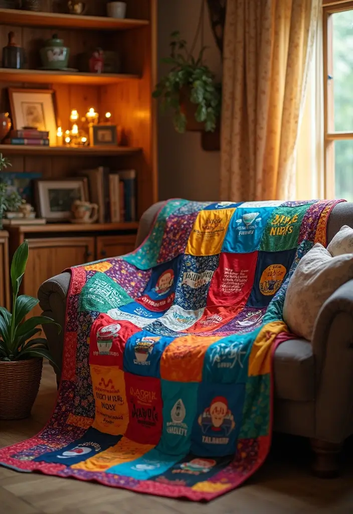 30+ Memories Journal Ideas That Preserve Your Favorite Moments Beautifully - 6. Memory quilt made from T-shirts